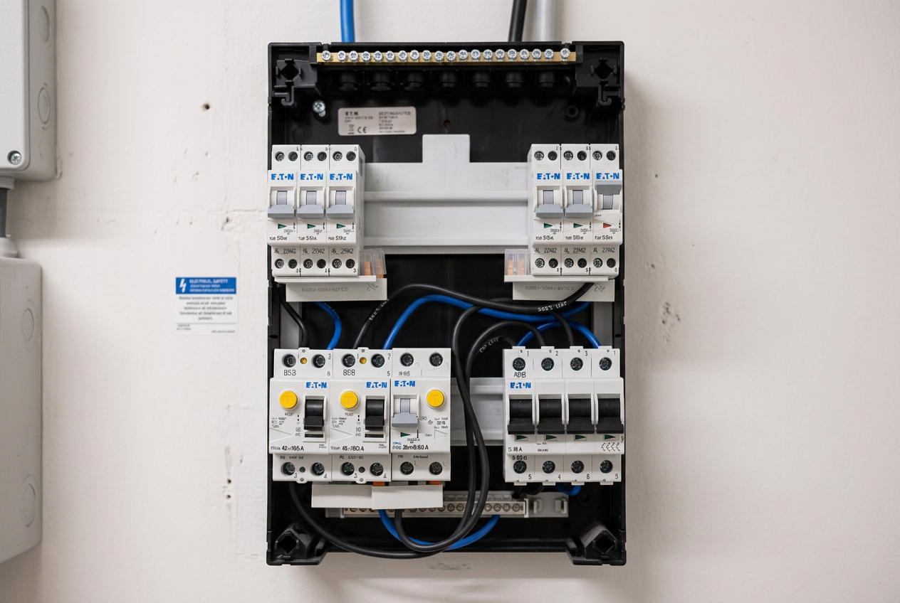 Nette groepenkast met overzichtelijk bedrade automaten